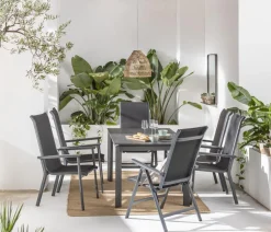 Dehner Stapelstuhl Cleveland, Dunkelgrau Outlet
