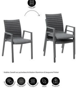 Dehner Stapelstühle|Gartenstühle Aluminium > Stapelstuhl Lugano