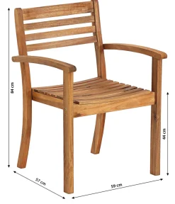 Dehner Stapelstühle|Gartenstühle Holz - Stapelstuhl Macao Hellbraun