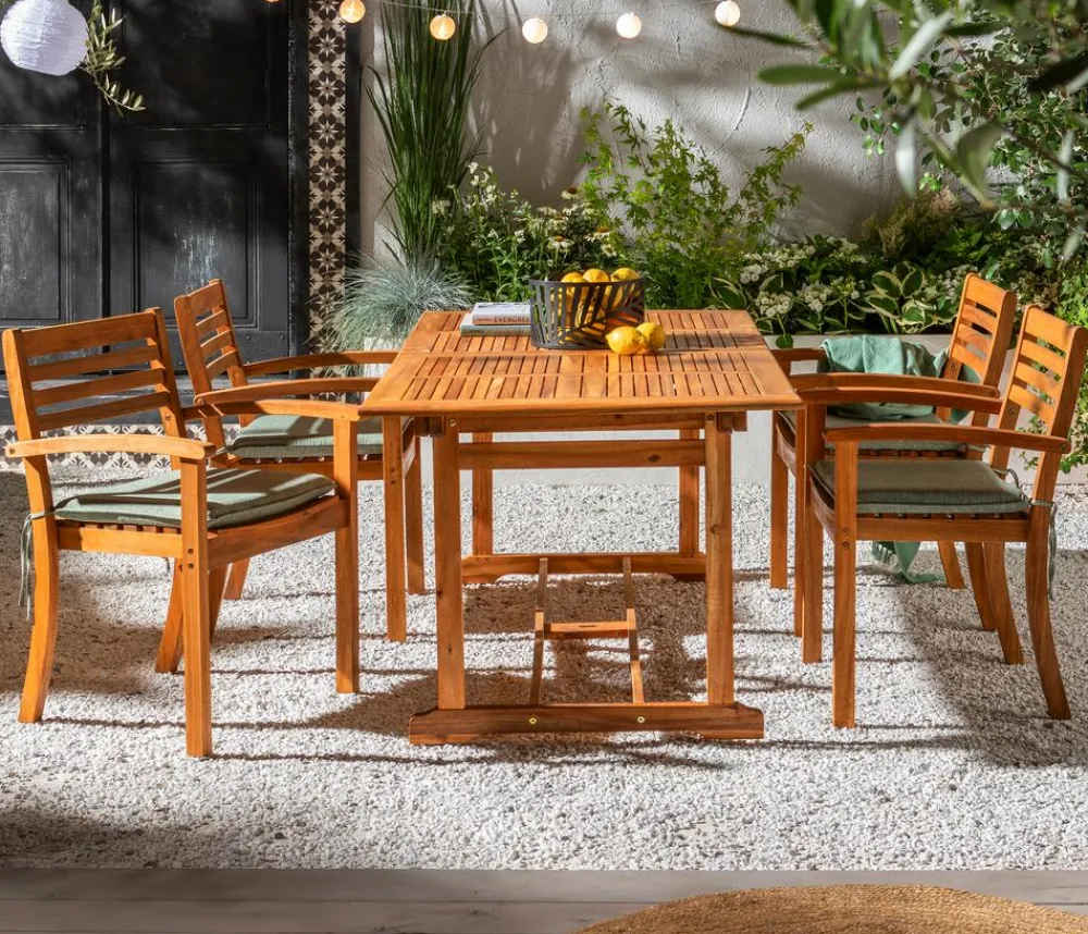 Dehner Stapelstühle|Gartenstühle Holz - Stapelstuhl Macao Hellbraun