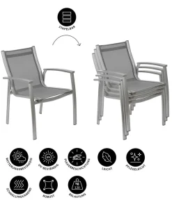 Dehner Stapelstühle|Gartenstühle Aluminium > Stapelstuhl Niederlehner Chicago
