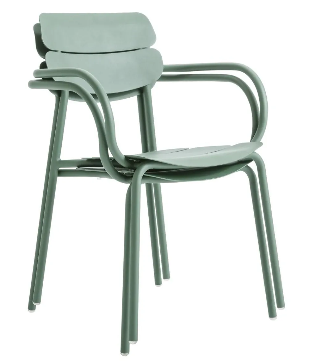 Dehner Stapelstühle|Gartenstühle Aluminium - Stapelstuhl Paris Grün