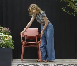Dehner Stapelstühle|Gartenstühle Aluminium - Stapelstuhl Paris Terrakotta