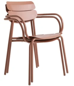 Dehner Stapelstühle|Gartenstühle Aluminium - Stapelstuhl Paris Terrakotta