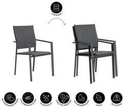 Dehner Stapelstuhl Pesaro Anthrazit New