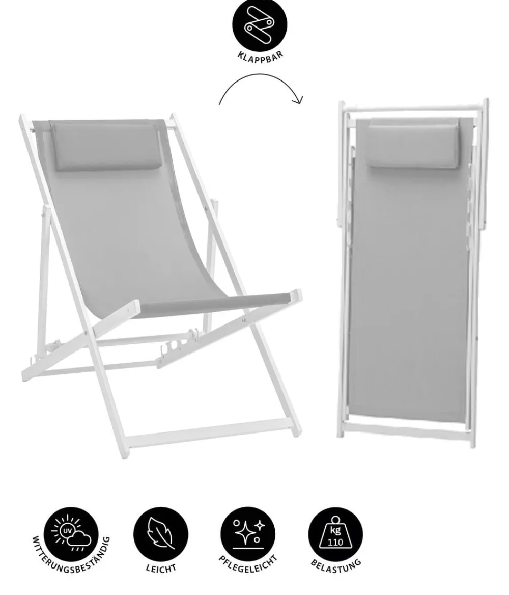 Dehner Balkonmöbel Aluminium|Gartenstühle Aluminium > Strandstuhl Aruba