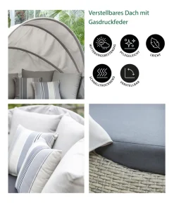 Dehner Sunlounger Florida, ca. B160/H160/T220 cm Braun Outlet