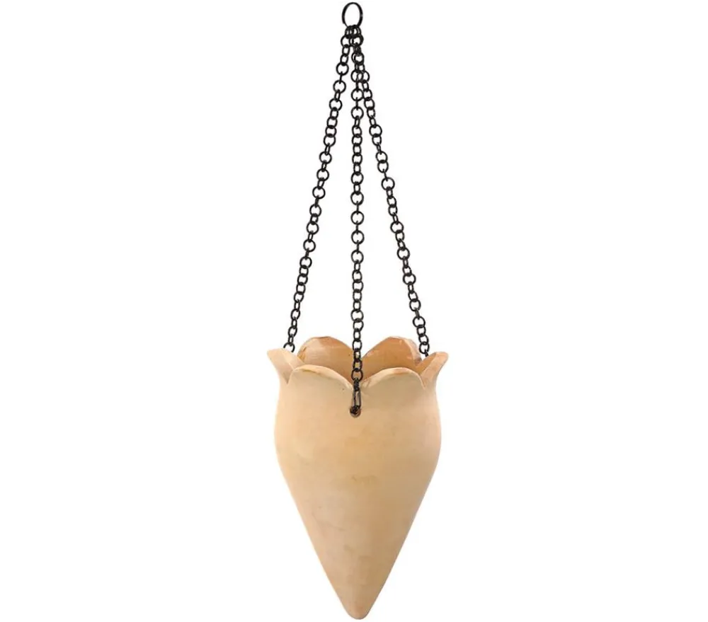 Dehner Blumenampeln & -Schalen - Terrakotta-Ampel Tivoli, konisch, beige, ca. Ø18/H28 cm Orange