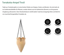 Dehner Blumenampeln & -Schalen - Terrakotta-Ampel Tivoli, konisch, beige, ca. Ø18/H28 cm Orange