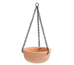 Dehner Blumenampeln & -Schalen - -Hängeampel Meran mit Kette, rund Terrakotta