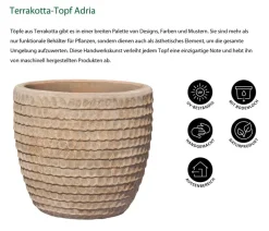Dehner Blumentöpfe & Übertöpfe - -Topf Adria, rund, antik- Terrakotta