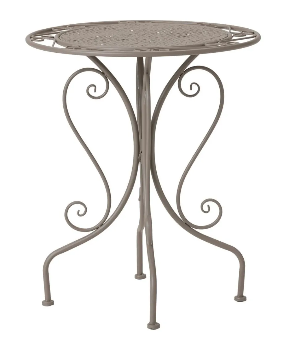 Dehner Garten-Esstische|Gartentische Metall - Tisch Luca, ca Ø60/H70 cm Taupe