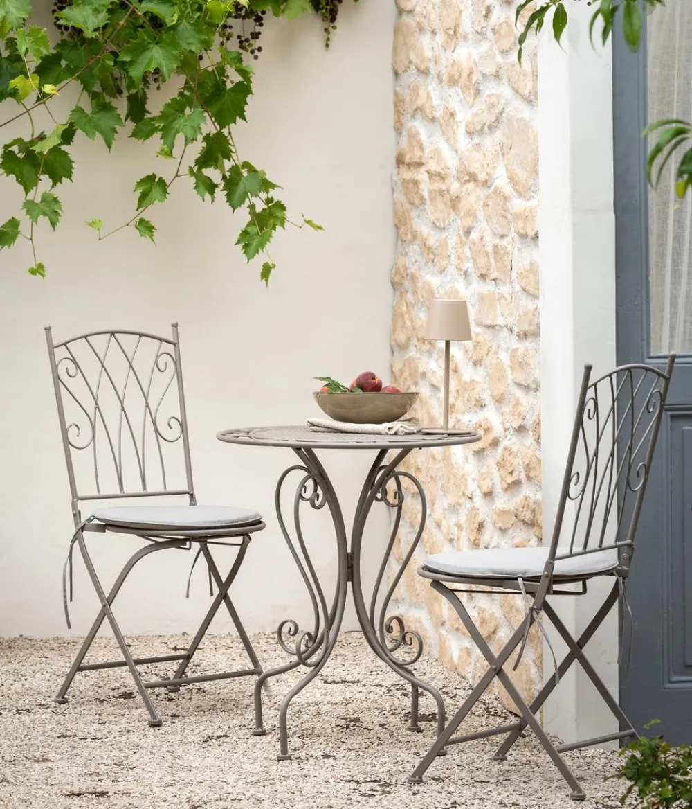 Dehner Garten-Esstische|Gartentische Metall - Tisch Luca, ca Ø60/H70 cm Taupe