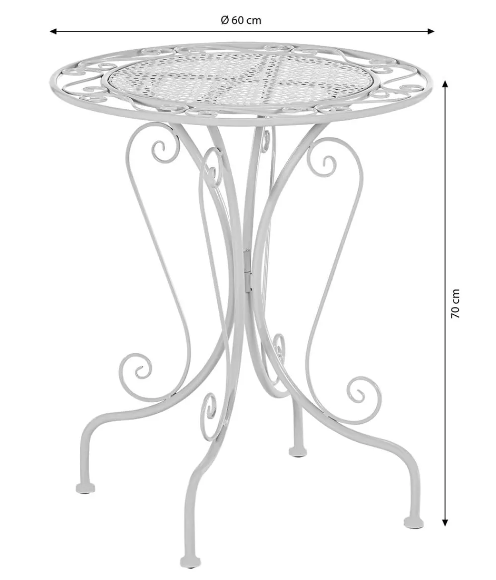 Dehner Garten-Esstische|Gartentische Metall - Tisch Luca, ca Ø60/H70 cm Taupe