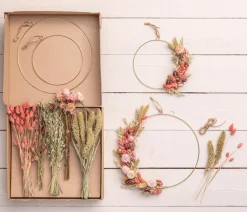 Dehner Kränze & Pflanzendeko > Trockenblumenkranz DIY-Set Herbstfeuer, 8-teilig