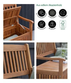 Dehner Aufbewahrungsboxen|2-Sitzer Gartenbänke > Truhenbank Westminster, ca. B107/H91/T57 cm