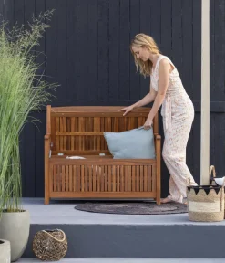 Dehner Aufbewahrungsboxen|2-Sitzer Gartenbänke > Truhenbank Westminster, ca. B107/H91/T57 cm