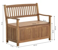 Dehner Aufbewahrungsboxen|2-Sitzer Gartenbänke > Truhenbank Westminster, ca. B107/H91/T57 cm