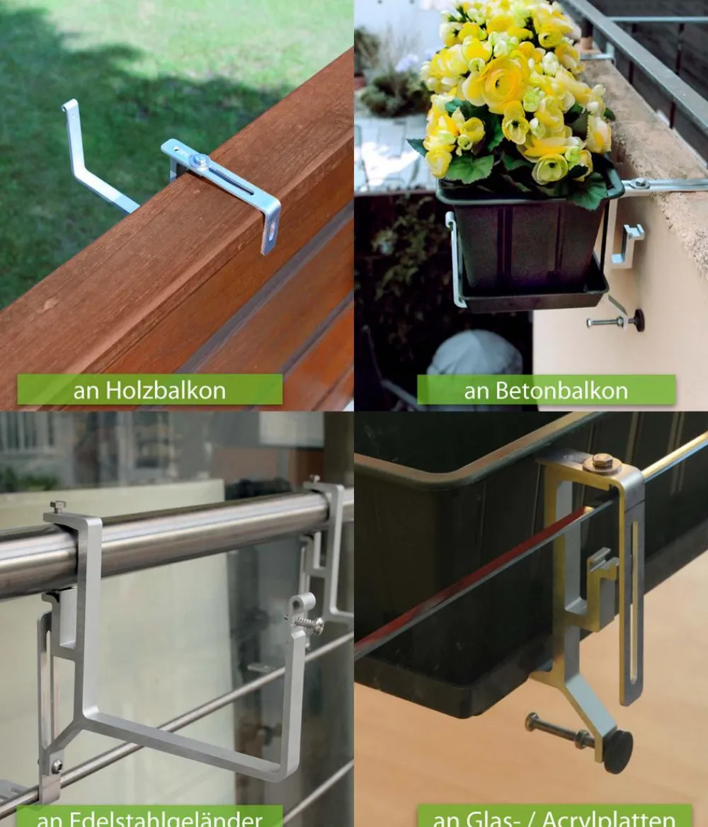 Dehner Mehr Blumentopfzubehör > Universal-Blumenkastenhalter, Aluminium