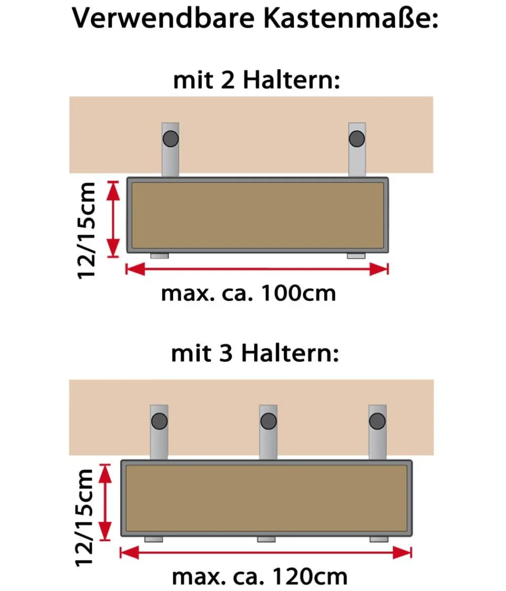 Dehner Mehr Blumentopfzubehör > Universal-Blumenkastenhalter, Aluminium