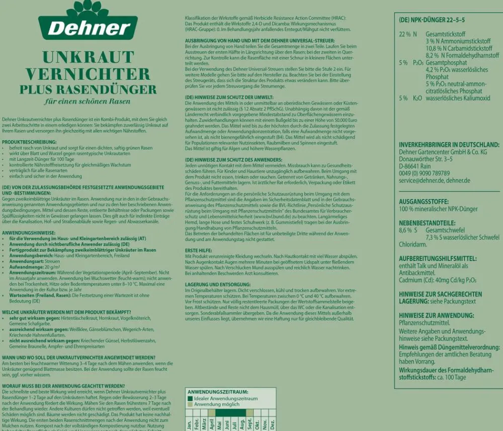 Dehner Unkrautvernichter plus Rasendünger New