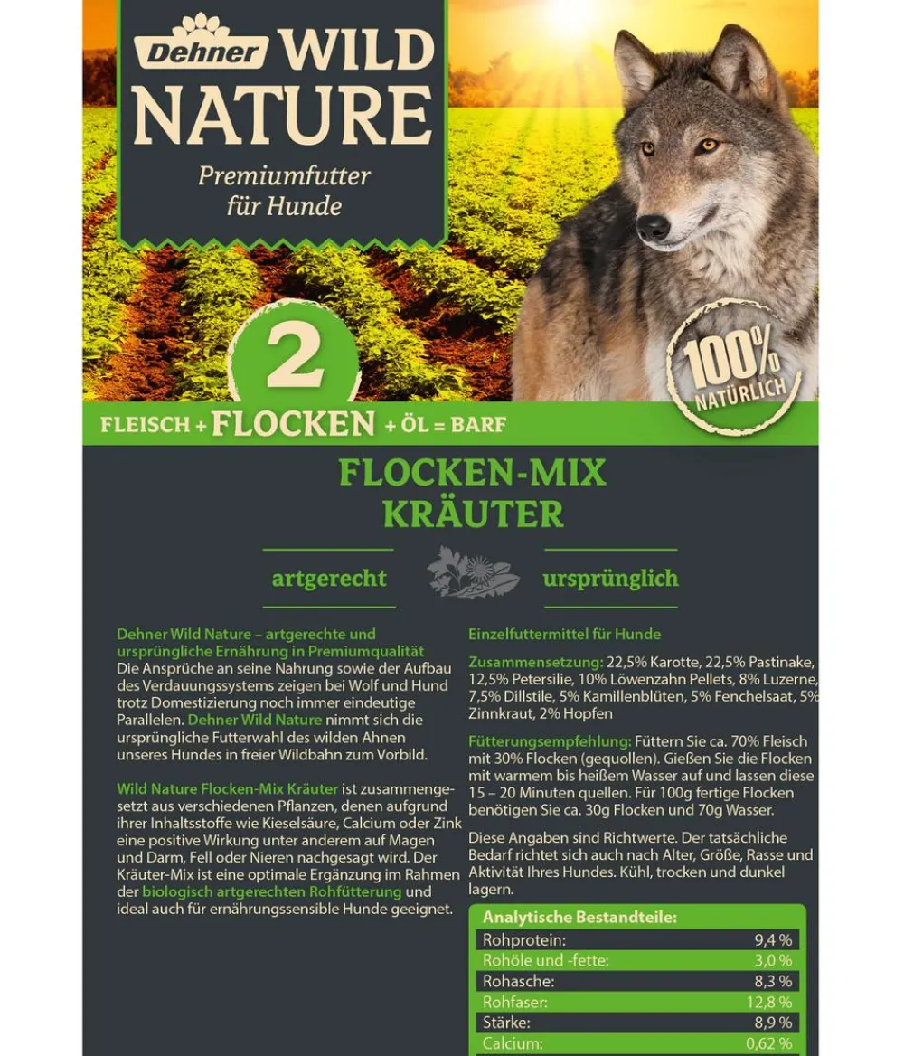 Dehner Wild Nature Nahrungsergänzung Hund > BARF-Ergänzungsfutter für Hunde Flocken-Mix Kräuter