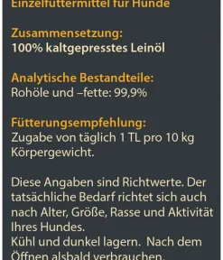Dehner Wild Nature Nahrungsergänzung Hund > BARF-Ergänzungsfutter für Hunde Leinöl
