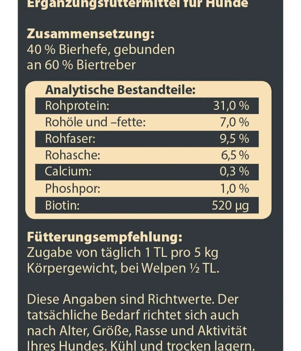 Dehner Wild Nature Nahrungsergänzung Hund > BARF-Ergänzungsfutter für Hunde Bierhefe