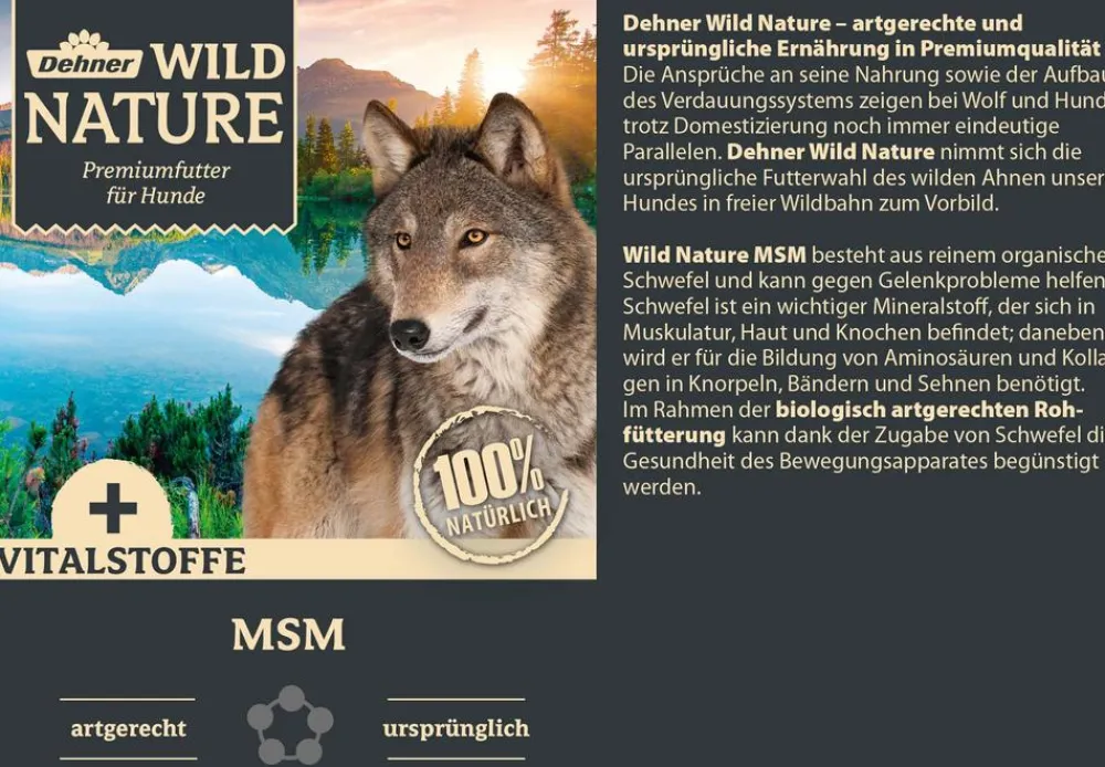 Dehner Wild Nature BARF-Ergänzungsfutter für Hunde MSM Best