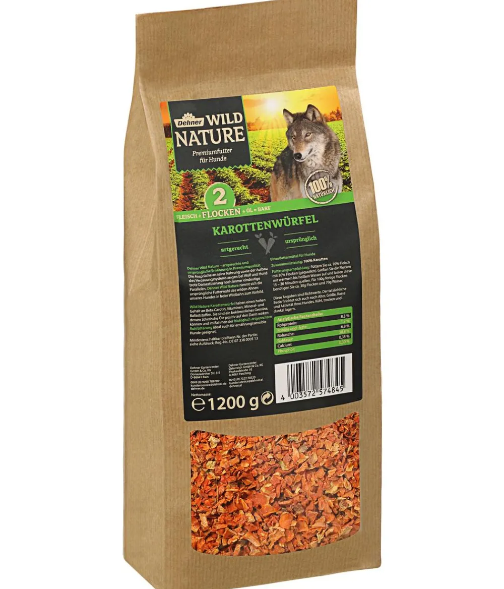 Dehner Wild Nature Nahrungsergänzung Hund - BARF-Ergänzungsfutter für Hunde Karottenwürfel