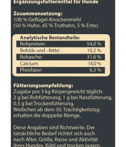 Dehner Wild Nature Nahrungsergänzung Hund - BARF-Ergänzungsfutter für Hunde Fleischknochenmehl