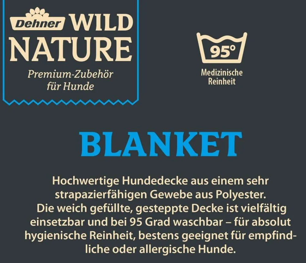 Dehner Wild Nature Hundedecke Banket, rechteckig Dunkelgrau Clearance