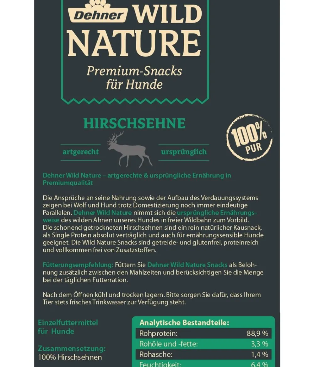 Dehner Wild Nature Hundesnack Hirschsehne, 200 g Hot