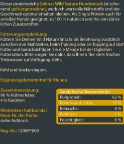 Dehner Wild Nature Hundesnack Hühnerleber & Karotte, gefriergetrocknet, 60 g Clearance