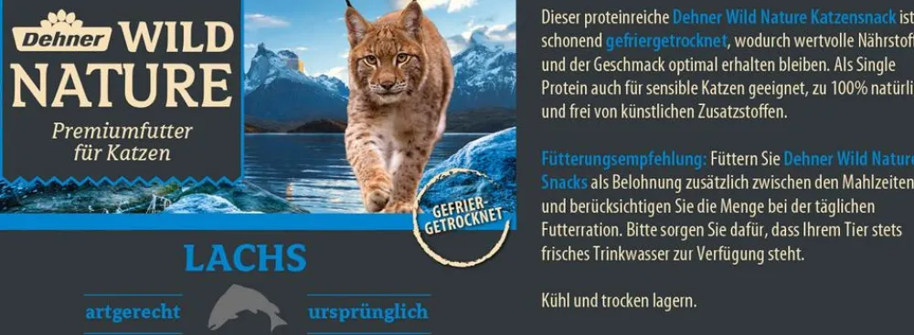 Dehner Wild Nature Katzenleckerlies & Getränke - Katzensnack, gefriergetrocknet