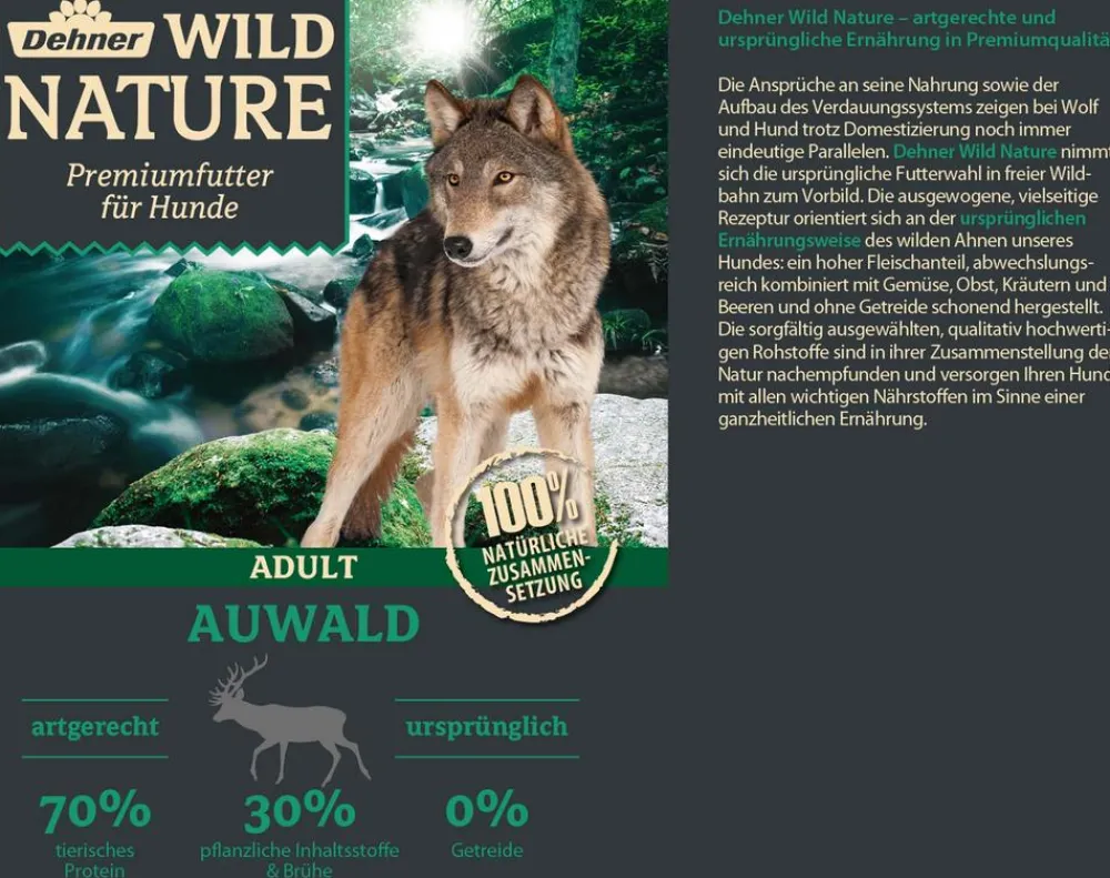Dehner Wild Nature Nassfutter für Hunde Auwald Adult, 400 g/800 g Discount