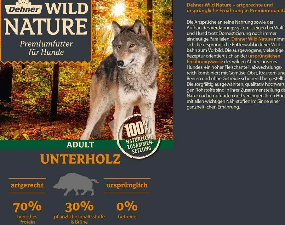 Dehner Wild Nature Nassfutter Hund > Nassfutter für Hunde Unterholz Adult, Wildschwein