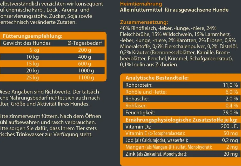 Dehner Wild Nature Nassfutter für Hunde Probier-Set, 6 x 400 g Outlet