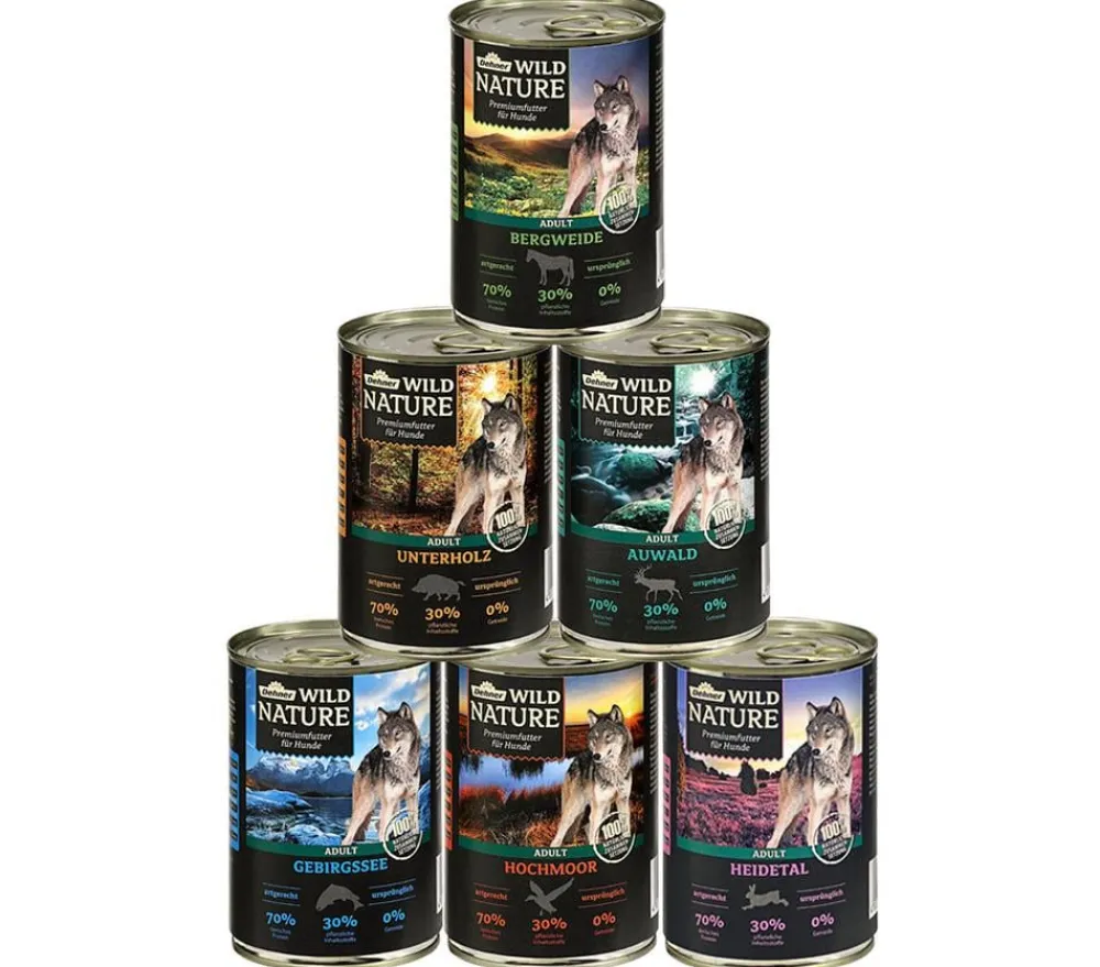 Dehner Wild Nature Nassfutter für Hunde Probier-Set, 6 x 400 g Outlet