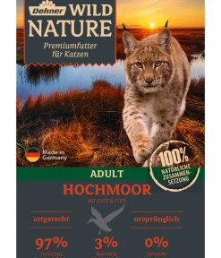 Dehner Wild Nature Nassfutter Katze - Nassfutter für Katzen Hochmoor Adult, Ente & Pute, 16 x 85 g