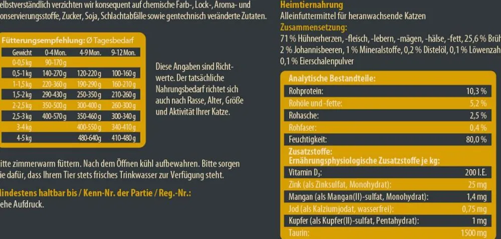 Dehner Wild Nature Nassfutter Katze > Nassfutter für Katzen Hügelland Kitten, Huhn, /400 g