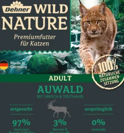 Dehner Wild Nature Nassfutter Katze > Nassfutter für Katzen Auwald Adult, Hirsch & Truthahn, 16 x 100 g