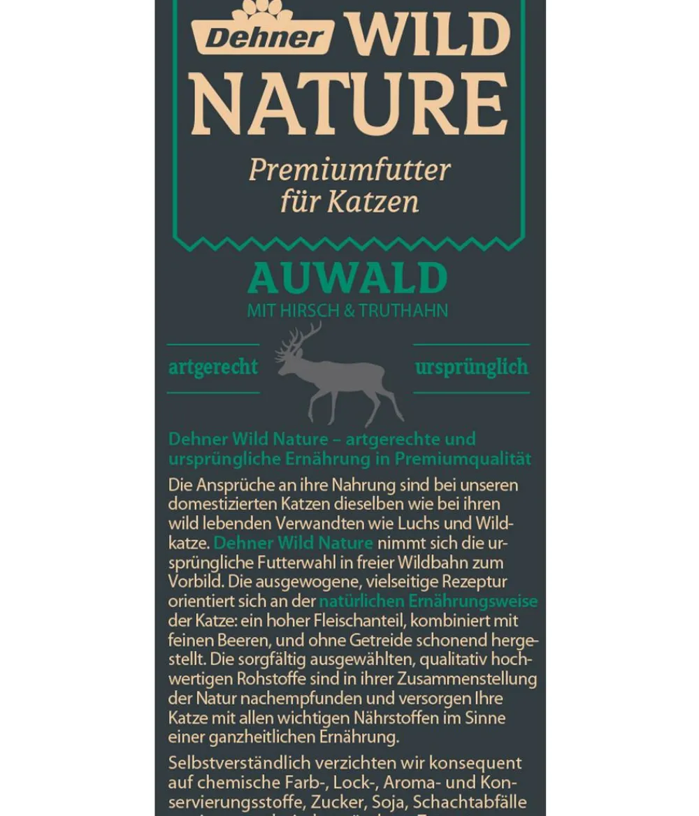 Dehner Wild Nature Nassfutter Katze > Nassfutter für Katzen Auwald Adult, Hirsch & Truthahn, 16 x 85 g