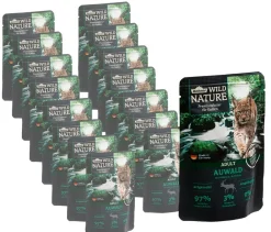 Dehner Wild Nature Nassfutter Katze > Nassfutter für Katzen Auwald Adult, Hirsch & Truthahn, 16 x 85 g