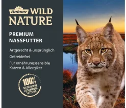 Dehner Wild Nature Nassfutter für Katzen Auwald Adult, Hirsch & Truthahn, /400 g Clearance