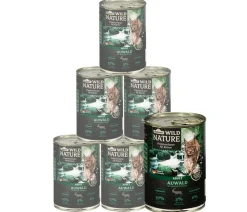 Dehner Wild Nature Nassfutter für Katzen Auwald Adult, Hirsch & Truthahn, /400 g Clearance