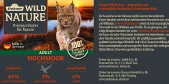 Dehner Wild Nature Nassfutter Katze - Nassfutter für Katzen Hochmoor Adult, Ente & Pute, /400 g