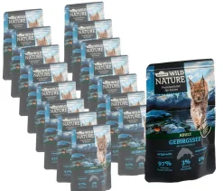 Dehner Wild Nature Nassfutter Katze - Nassfutter für Katzen Gebirgssee Adult, Lachs & Forelle, 16 x 85 g