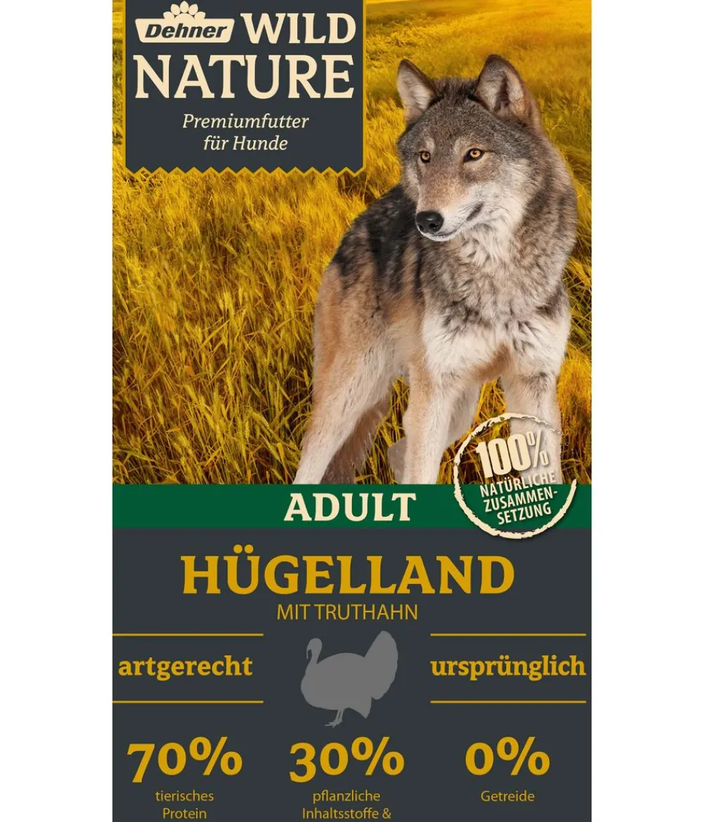 Dehner Wild Nature Trockenfutter Hund - Trockenfutter für Hunde Hügelland Adult, Truthahn