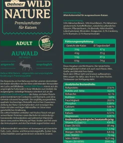 Dehner Wild Nature Trockenfutter Katze - Trockenfutter für Katzen Auwald Adult, Hirsch